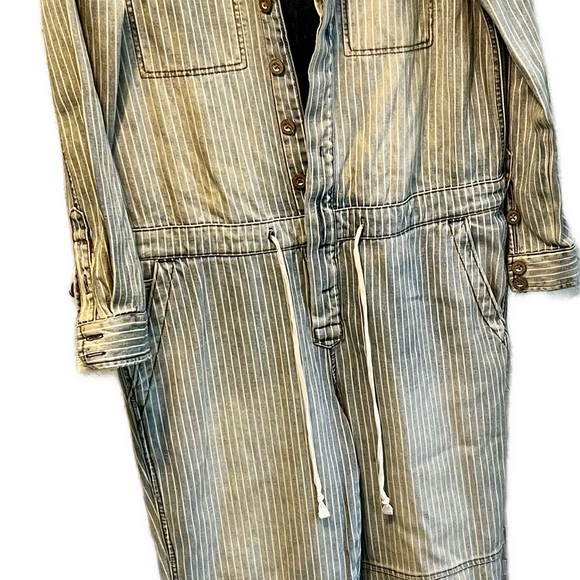 FREE PEOPLE DENIM STRIPE JUMPSUIT - Picture 4 of 7